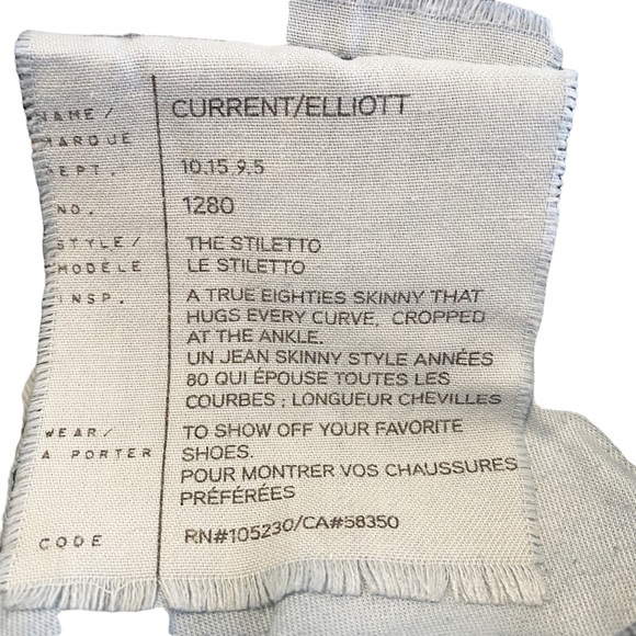 Current Elliot Dark Blue Stiletto Jeans Cropped Ankle Women’s 26 - Picture 8 of 8